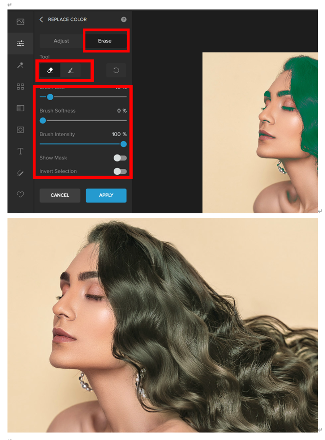 Click the Erase tab
